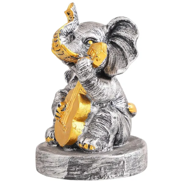 Resin Elephant Musical Home Decor Showpiece