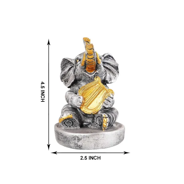 Resin Elephant Playing Instrument Decorative Idol