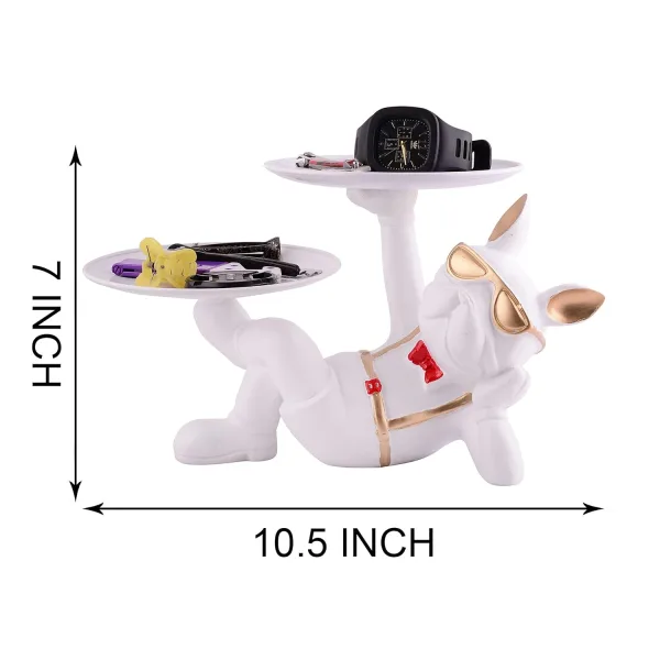 Cool Dog Showpiece with Plate Decorative Showpiece
