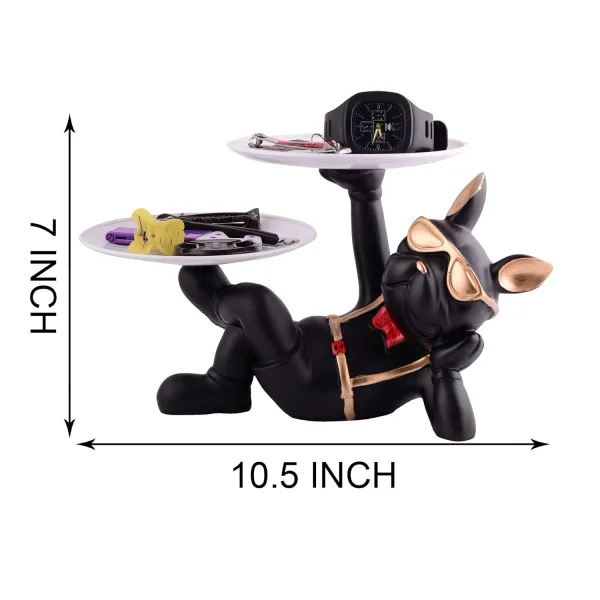 Cool Dog Showpiece with Plate Home Decor Item