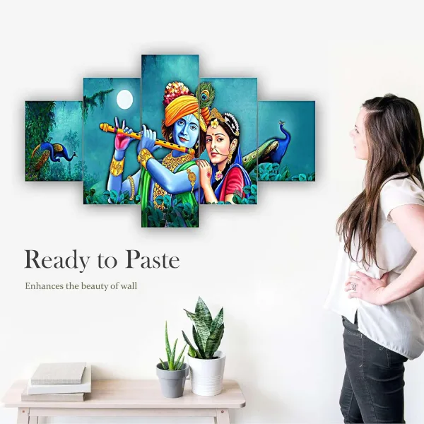 MDF Framed 3D Wall Painting Set of Five for Home Decoration
