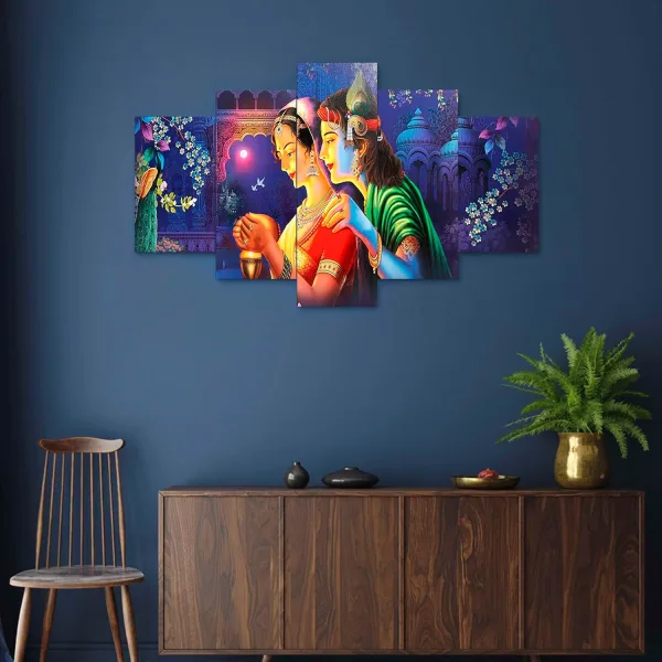 MDF Framed 3D Wall Painting Set of Five for Home Decoration