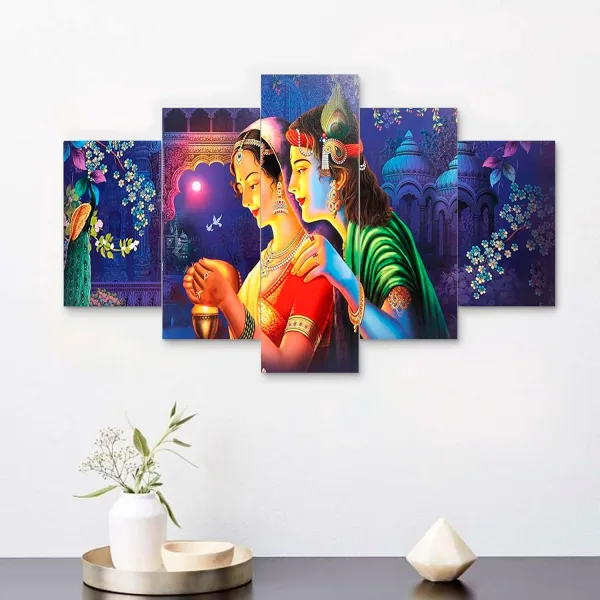 MDF Framed 3D Wall Painting Set of Five for Home Decoration