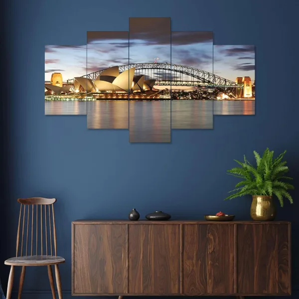 MDF Framed 3D Wall Painting Set of Five for Home Decoration