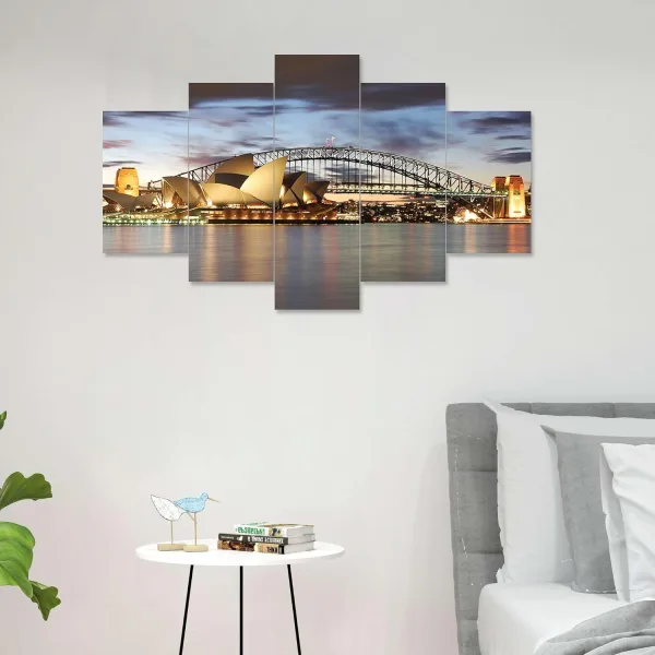 MDF Framed 3D Wall Painting Set of Five for Home Decoration