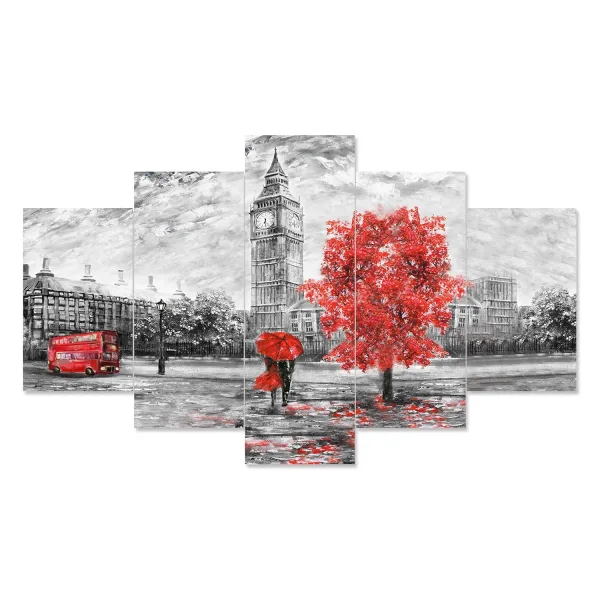 MDF Framed 3D Wall Painting Set of Five for Home Decoration