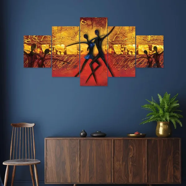 MDF Framed 3D Wall Painting Set of Five for Home Decoration