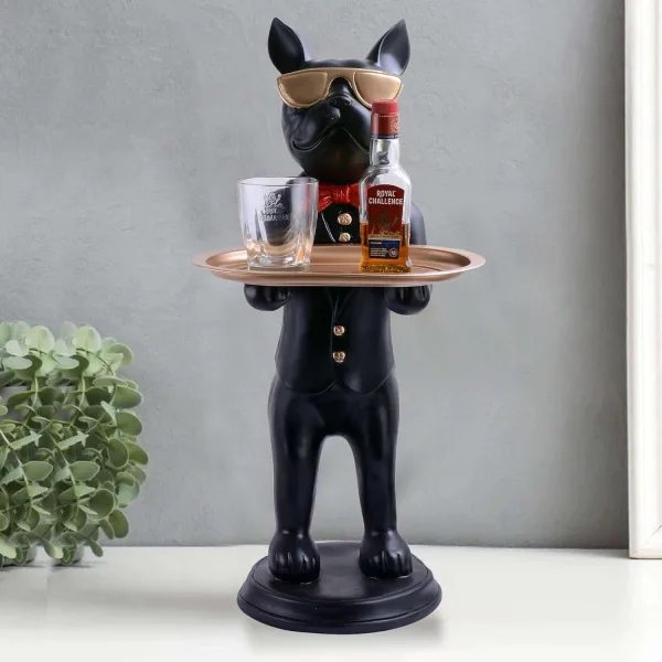 Cool Dog Showpiece with Plate Modern Home Decor