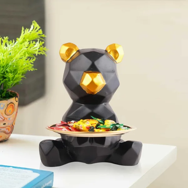 Cool Teddy Showpiece with Plate Cute Home Decor