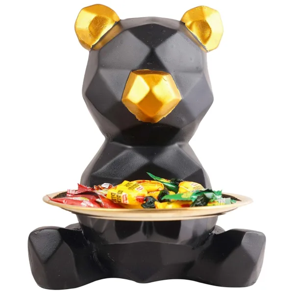 Cool Teddy Showpiece with Plate Cute Home Decor