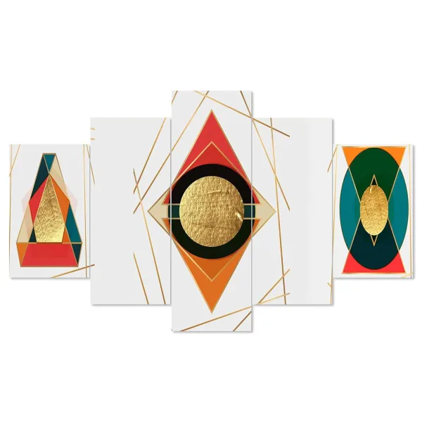 MDF Framed 3D Wall Painting Set of 5 Home Decor