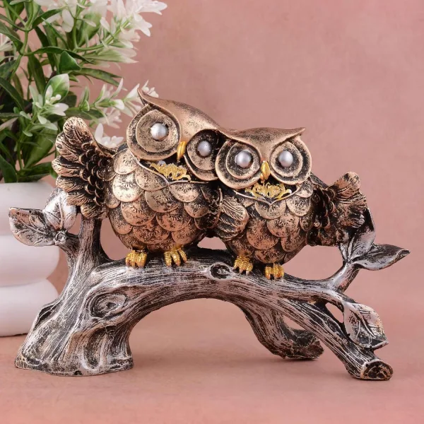 Owl Family Decorative Bird Statue for Home Decor