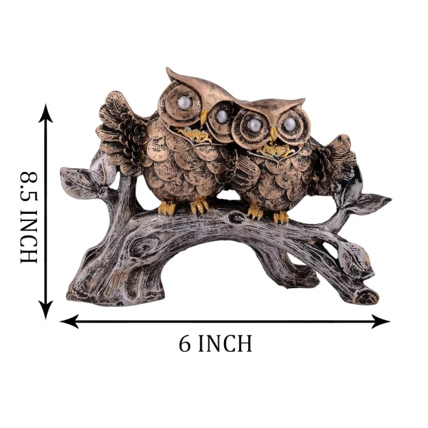 Owl Family Decorative Bird Statue for Home Decor