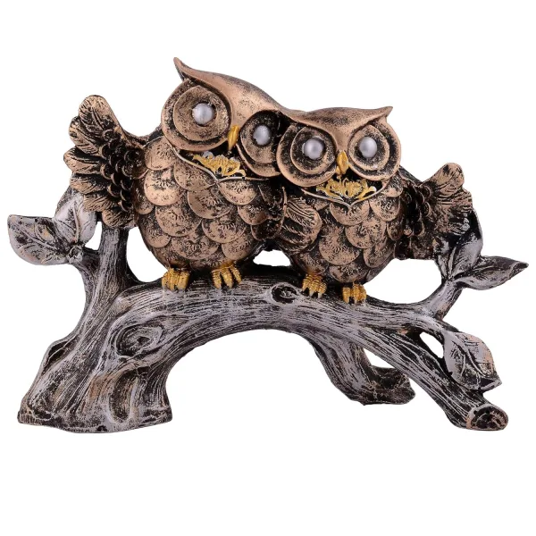 Owl Family Decorative Bird Statue for Home Decor