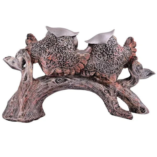 Owl Family on Tree Decorative Bird Showpiece Home Decor