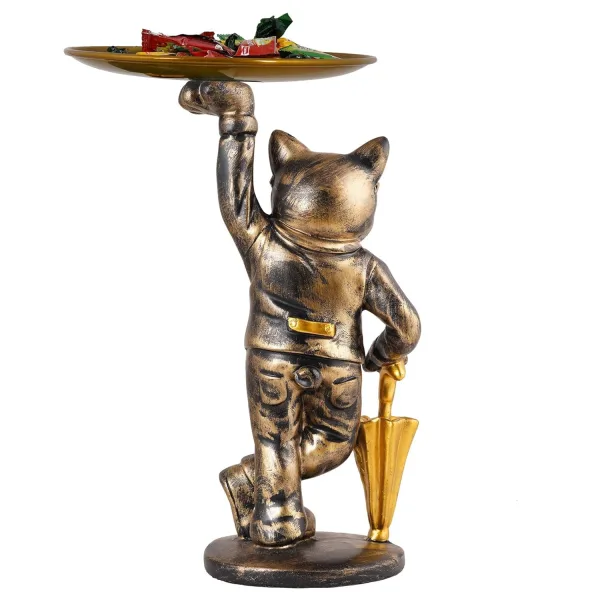 Cool Dog Showpiece with Plate Decorative Home Item