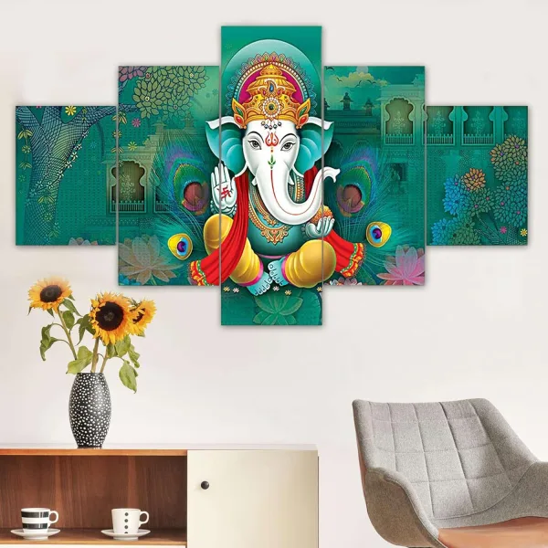 MDF Framed 3D Wall Painting Set of Five for Home Decoration, Big Size Painting for Living Room