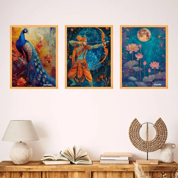 Wall Paintings for Wall Dacoration Large Framed Wall Paintings Set of Three for Living Room