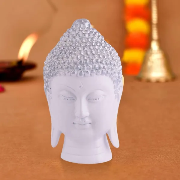 Gautam Buddha Statue Feng Shui Vastu Decorative Idol White Color