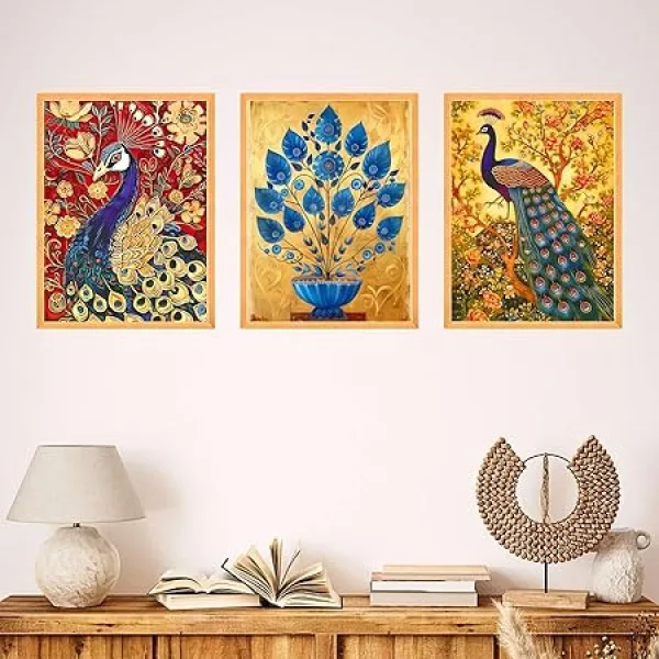 Wall Paintings for Wall Dacoration Large Framed Wall Paintings Set of Three for Living Room