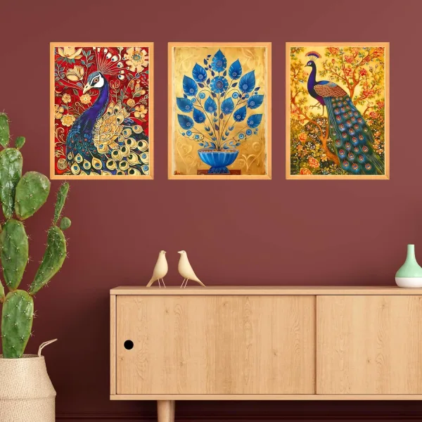 Wall Paintings for Wall Dacoration Large Framed Wall Paintings Set of Three for Living Room