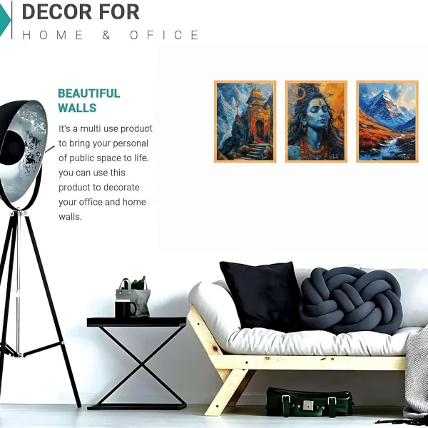 Wall Paintings for Wall Dacoration Large Framed Wall Paintings Set of Three for Living Room