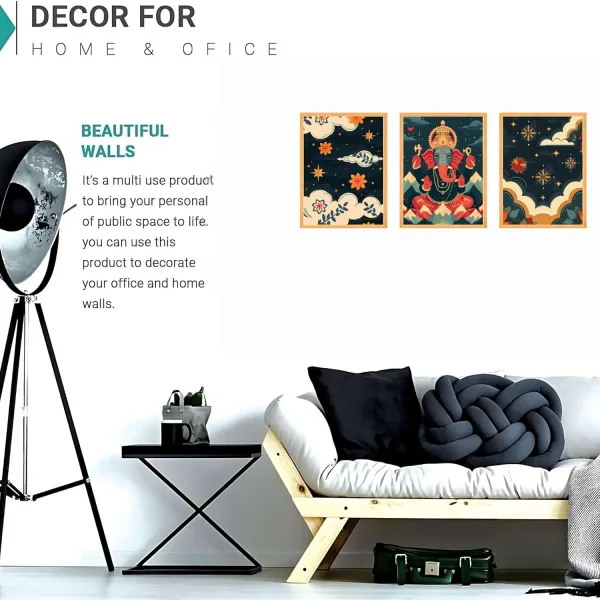 Wall Paintings for Wall Dacoration Large Framed Wall Paintings Set of Three for Living Room