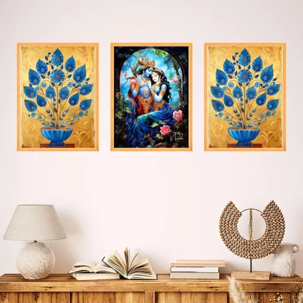 Wall Paintings for Wall Dacoration Large Framed Wall Paintings Set of Three for Living Room