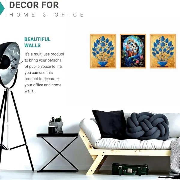 Wall Paintings for Wall Dacoration Large Framed Wall Paintings Set of Three for Living Room