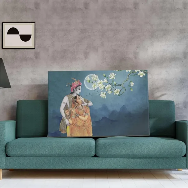 Radha Krishna Paintings For Wall Decoration With Frame Canvas Painting