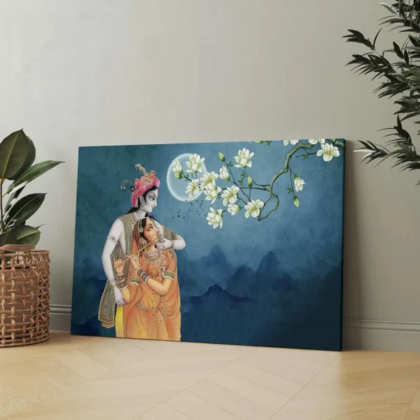 Radha Krishna Paintings For Wall Decoration With Frame Canvas Painting