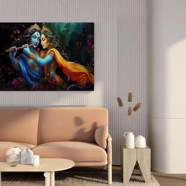 Radha Krishna Paintings For Wall Decoration With Frame Canvas Painting