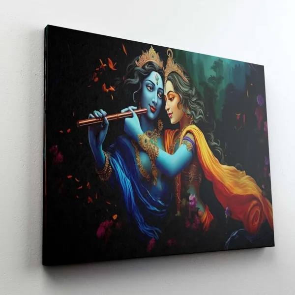 Radha Krishna Paintings For Wall Decoration With Frame Canvas Painting