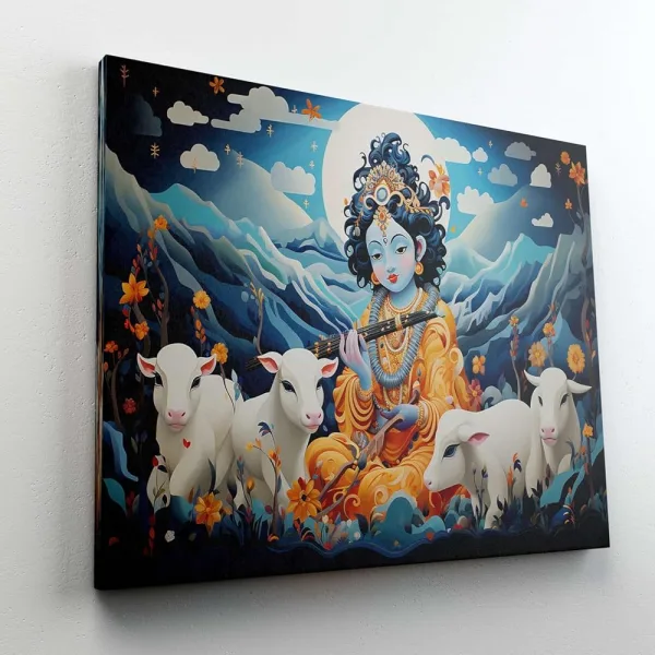 Radha Krishna Paintings For Wall Decoration With Frame Canvas Painting