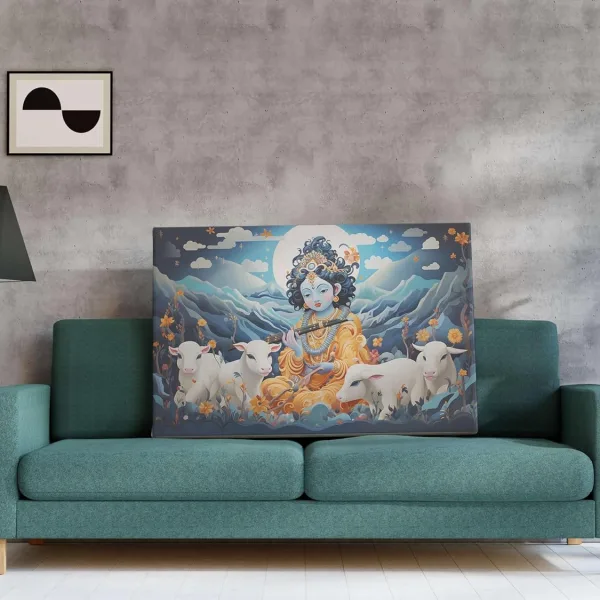 Radha Krishna Paintings For Wall Decoration With Frame Canvas Painting