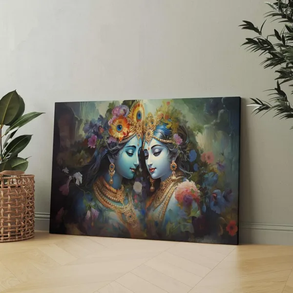 Radha Krishna Paintings For Wall Decoration With Frame Canvas Painting