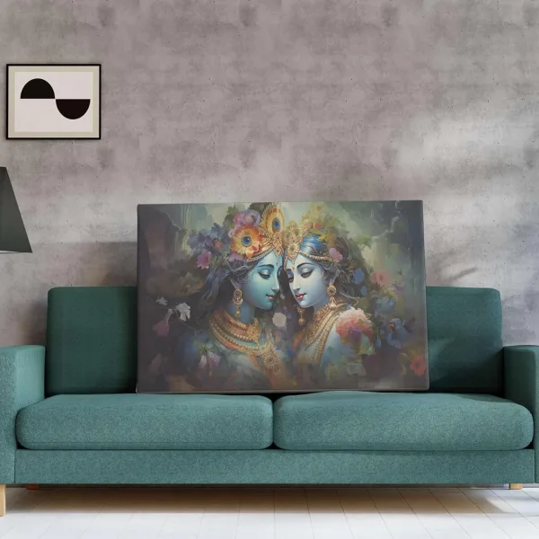 Radha Krishna Paintings For Wall Decoration With Frame Canvas Painting