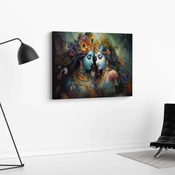 Radha Krishna Paintings For Wall Decoration With Frame Canvas Painting