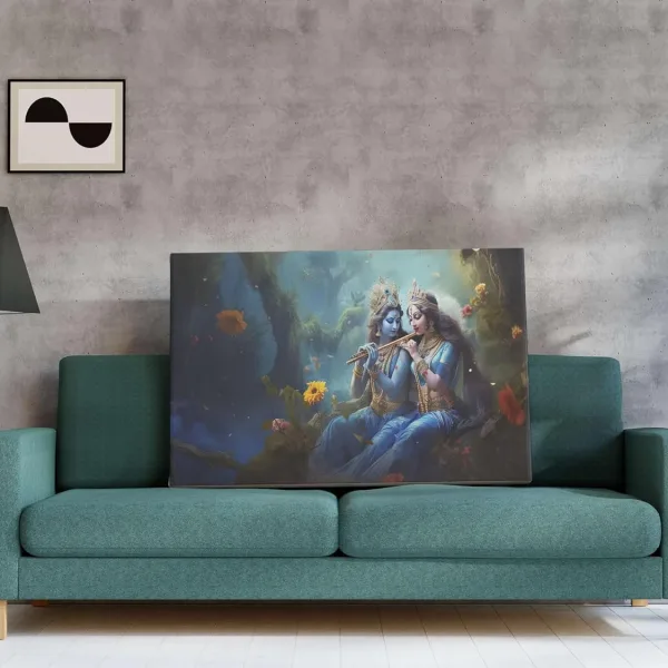 Radha Krishna Paintings For Wall Decoration With Frame Canvas Painting