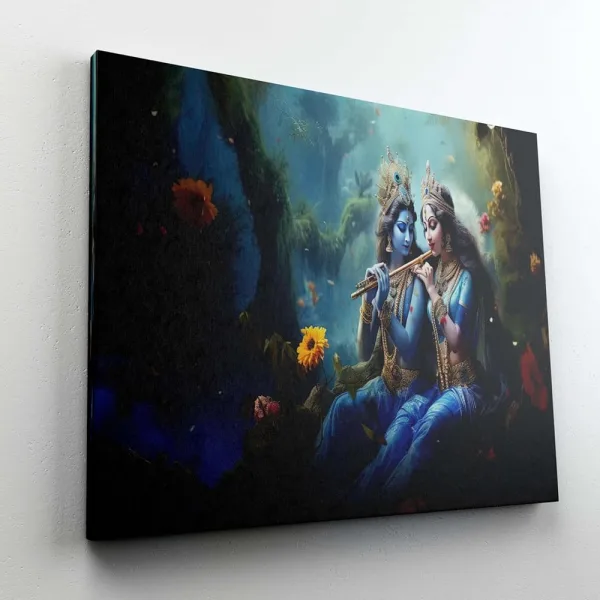 Radha Krishna Paintings For Wall Decoration With Frame Canvas Painting