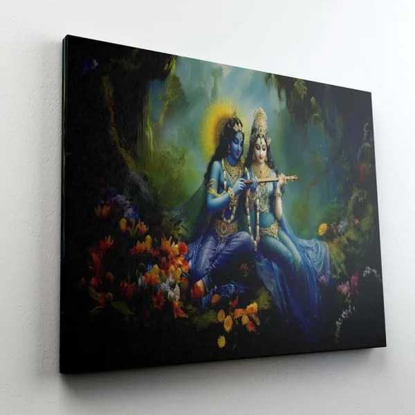 Radha Krishna Paintings For Wall Decoration With Frame Canvas Painting