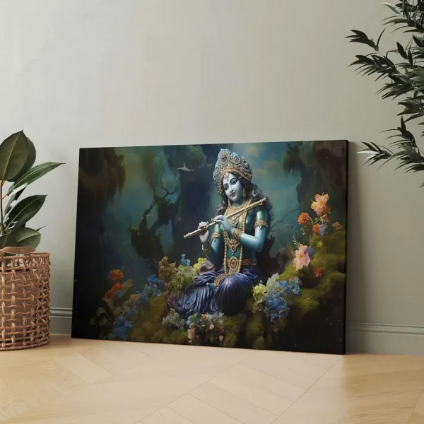 Radha Krishna Paintings For Wall Decoration With Frame Canvas Painting