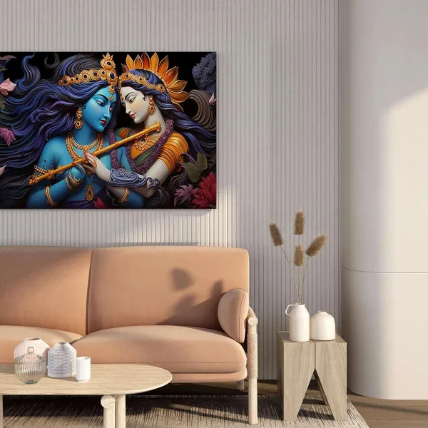 Radha Krishna Paintings For Wall Decoration With Frame Canvas Painting