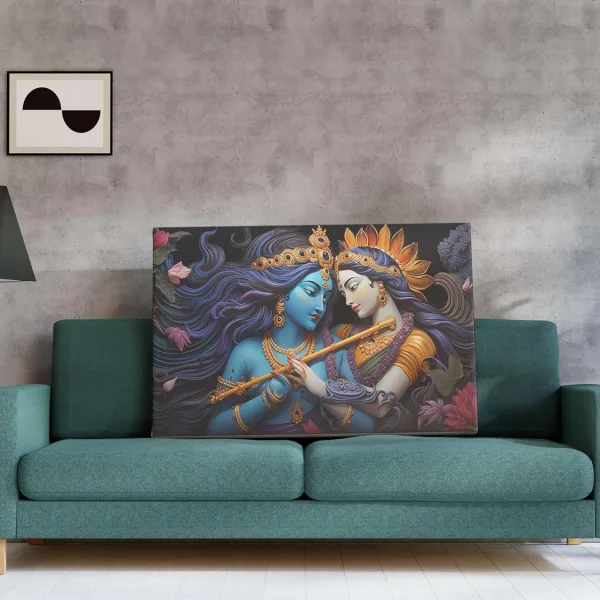 Radha Krishna Paintings For Wall Decoration With Frame Canvas Painting