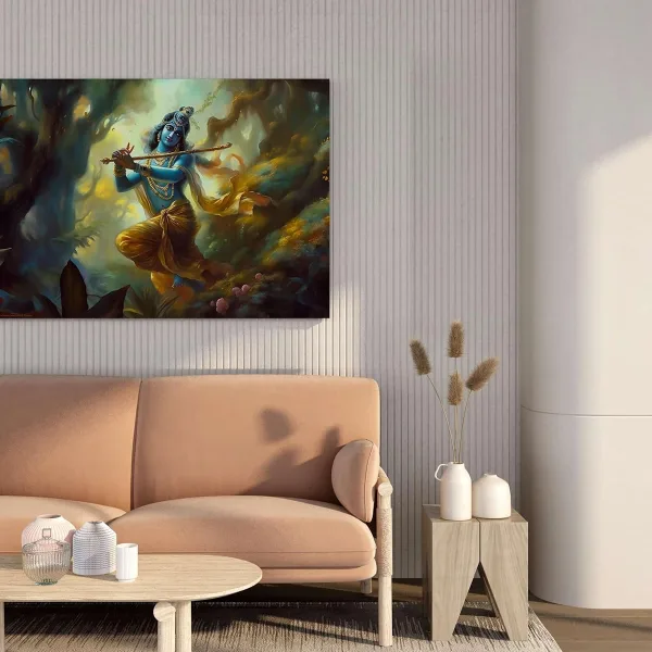 Radha Krishna Paintings For Wall Decoration With Frame Canvas Painting