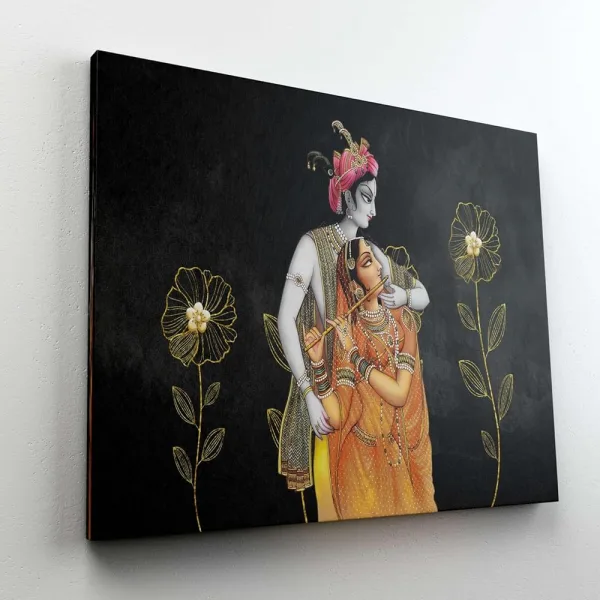 Radha Krishna Paintings For Wall Decoration With Frame Canvas Painting