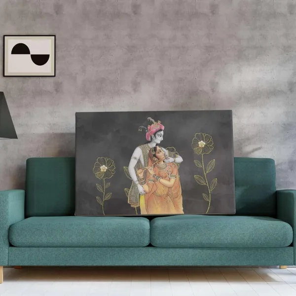 Radha Krishna Paintings For Wall Decoration With Frame Canvas Painting