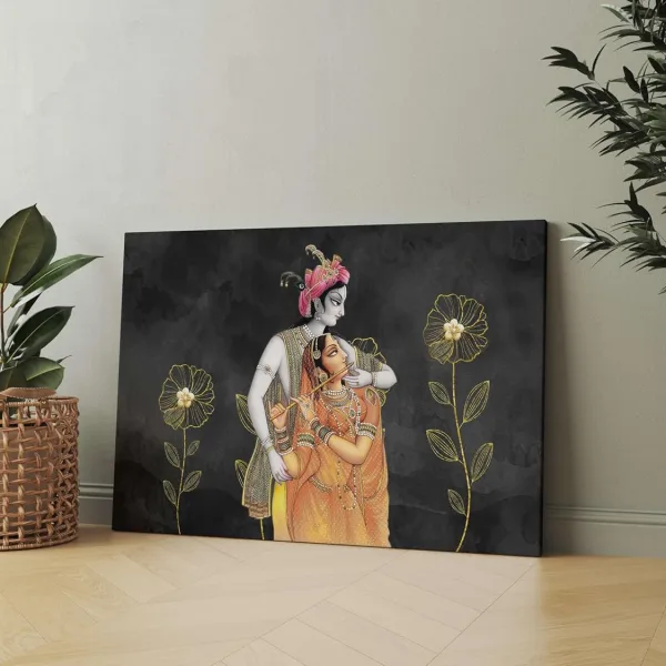 Radha Krishna Paintings For Wall Decoration With Frame Canvas Painting