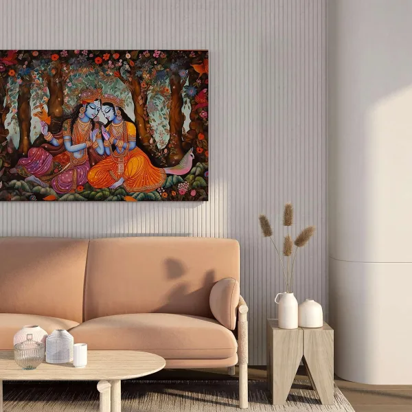 Radha Krishna Paintings For Wall Decoration With Frame Canvas Painting