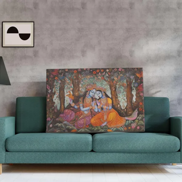 Radha Krishna Paintings For Wall Decoration With Frame Canvas Painting